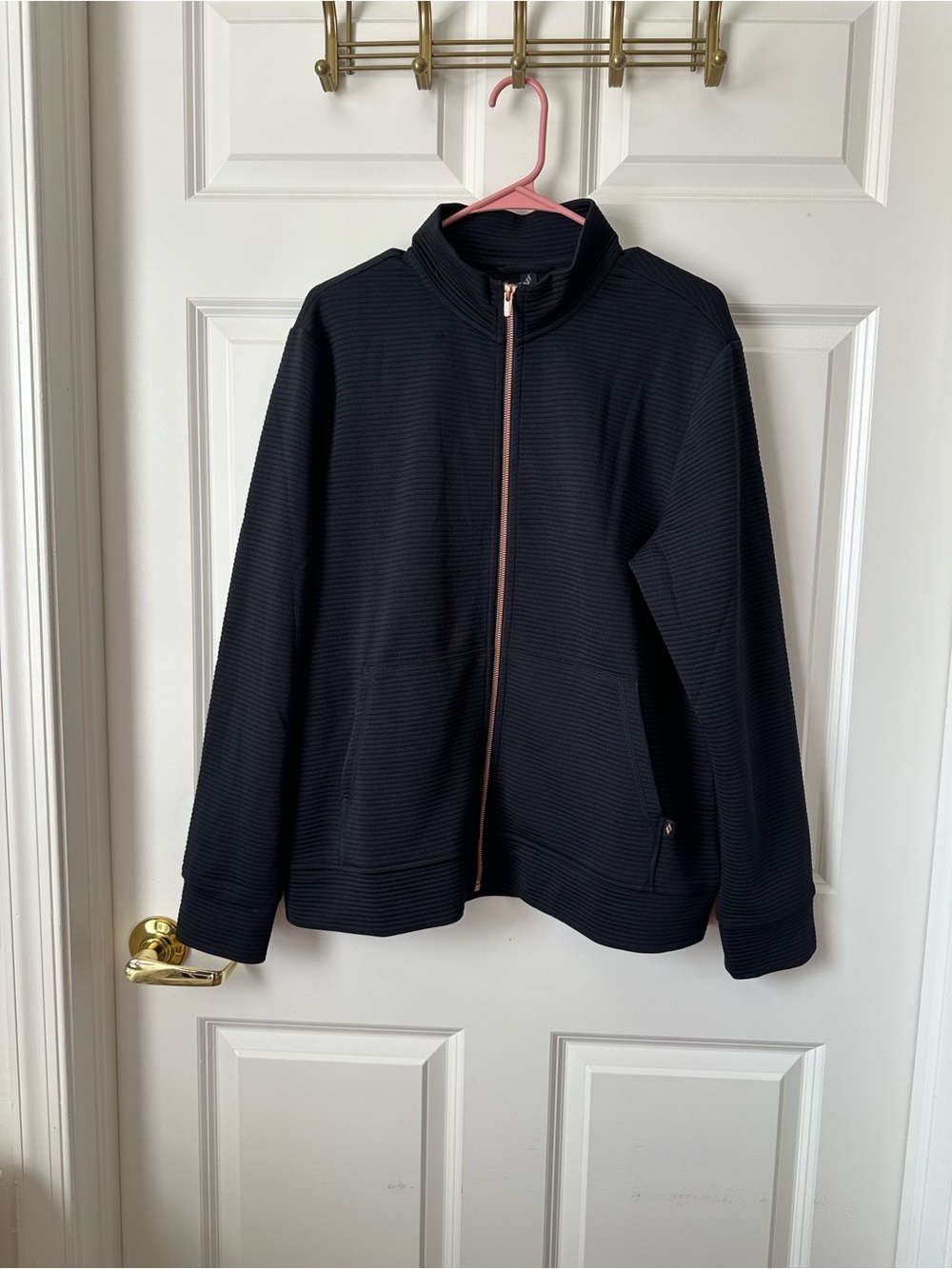 Skechers Women’s Go Walk Everywhere Jacket Black Zipper Ribbed Jacket Size XL